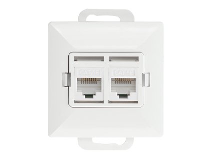 Dvojitá zásuvka tel-comp. RJ-45 Cat5 Pearlová, RJ45-5CAT/P2, biela