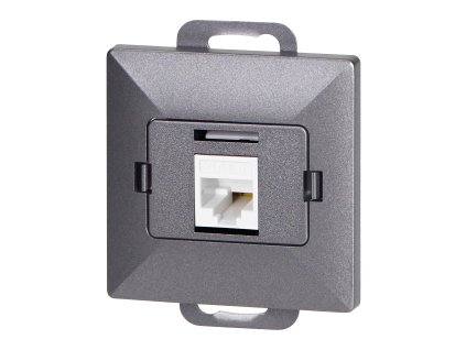 Jednoduchá zásuvka tel-comp. RJ-45 Cat5 Pearl, RJ45-5CAT/P1, antracitová