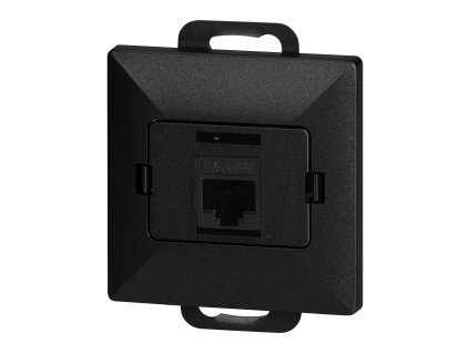 Jednoduchá zásuvka tel-komp. RJ-45 Cat5 Perla, RJ45-5CAT/P1, čierna
