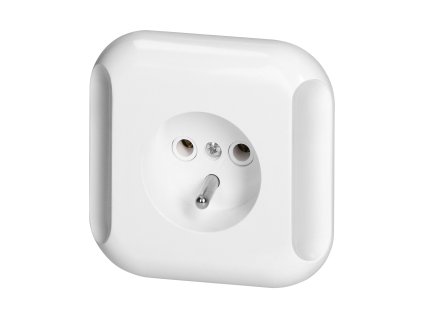 Zapustená jednoduchá zásuvka 2P+E 2p+Z 16A, 250V, TOPAZ, biela