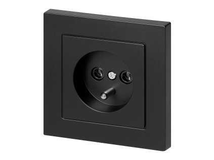 Zásuvka zapustená jednonásobná 2P+E Malta 16A, 250V, PT-16M, matná čierna