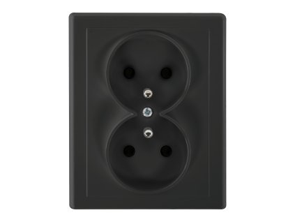 Dvojzásuvka na zapustenie 2x2P+E Malta 16A, 250V, PT-6M, matná čierna