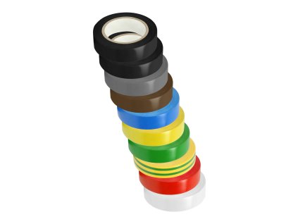 Súprava izolačných pások, samozhášavá, mix farieb, šírka 15 mm, hrúbka 0,13 mm, dĺžka 10 m, 10 ks