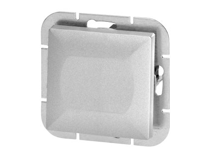 Zapustený jednopolový spínač Pearl, 10A, 250V, WP-1P, strieborný