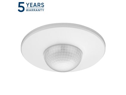Senzor pohybu a prítomnosti 360°, IP20, 2000W, 3 senzory, nastaviteľný rozsah ?3m-20m, biely