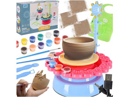 Keramický kruh kreatívna sada s hlinou a farbami 600g