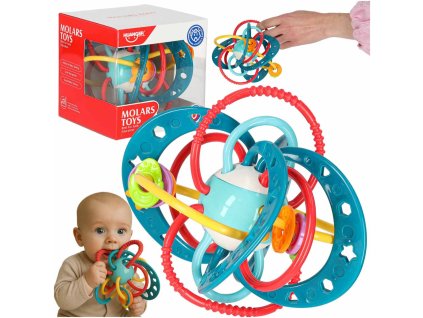 Senzorická hrkálka pre batoľatá tyrkysová