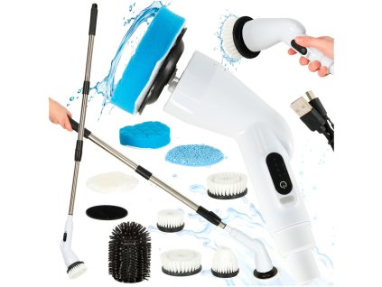 Rotačný mop s elektrickou čistiacou kefou s 9 hlavicami