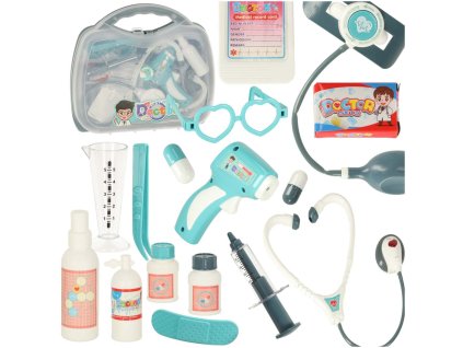 Lekársky set v kufríku malé príslušenstvo pre lekárov zvukové svetlá