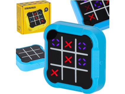Kolko krzyzyk gra elektroniczna logiczna tic tac toe konsola przenosna niebieska 174446