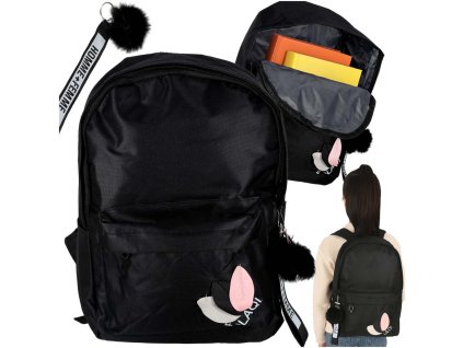 Juniorský jednokomorový školský batoh čierny