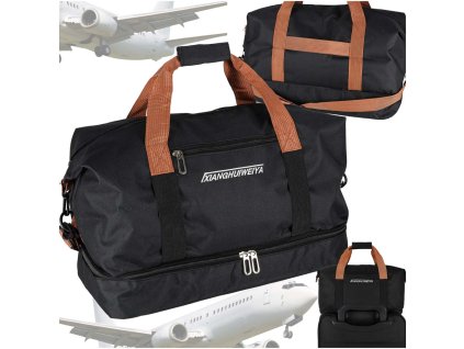 Športová cestovná taška príručná batožina pre lietadlo turistická čierna