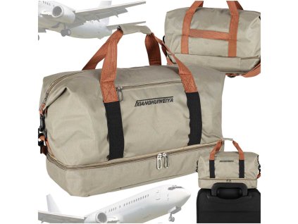 Športová cestovná taška príručná batožina do lietadla turistická béžová