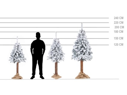 CT0203 ZASNIEŽENÝ SMREK NA KMENI 220 CM