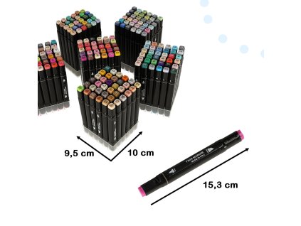 Obojstranné alkoholové fixky v puzdre 204 + stojan