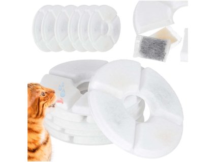 Filtry wymienne do poidelka fontanny dla psa kota zwierzat zestaw 6 sztuk 176410