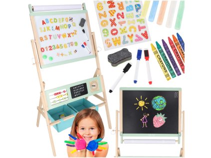 Drevená tabuľa LULILO Kriedové príslušenstvo kriedové fixy magnety koše 110cm