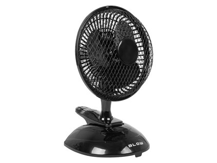 Stolový ventilátor s klipsom, 15 cm, 25 W, čierny