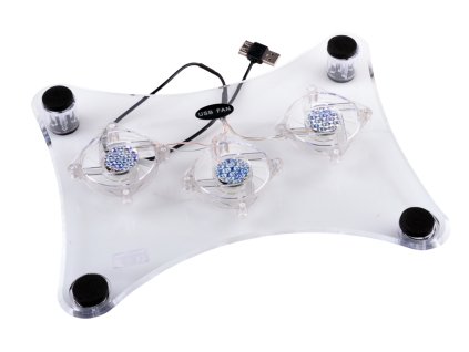 Chladiaca podložka na laptop 3x ventilátory plexisklo