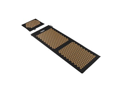 Zdravotná podložka ECO s hrotmi na akupresúru s vankúšom, 130x50cm, XXL, zlaté hroty, Rebel Active