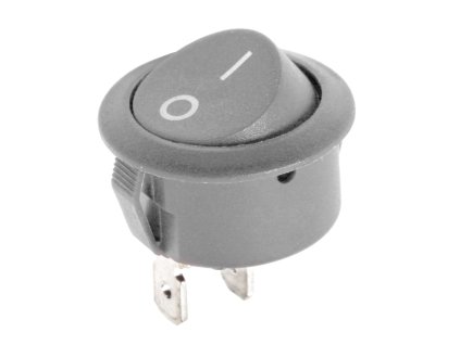 Kolískový prepínač okrúhly R5 0-1 sivý 6A/250V LX3049S