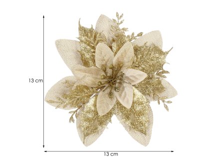 CA0730 VIANOČNÁ DEKORÁCIA "POINSETTIA" 13X13 CM