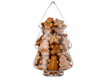 CA1458 SKLENENÁ NÁDOBA "VIANOČNÝ STROMČEK" 13 X 25 CM