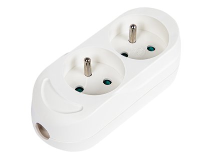 Dvojitá uzemnená elektrická zásuvka s krytom