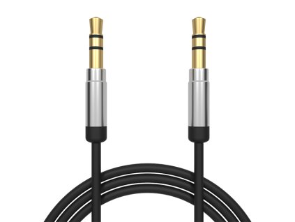 AUX kábel 3,5 mm jack kovový 2,5 m