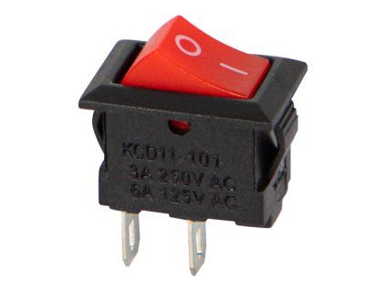 Kolískový spínač mini červený 3108-