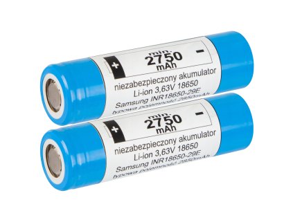 Li-ion batéria 18650, 2ks, 2750mAh, 3,6V