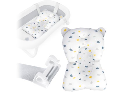 Vankúš do vaničky pre bábätká vložka do kúpeľa Ricokids bielo-modrá