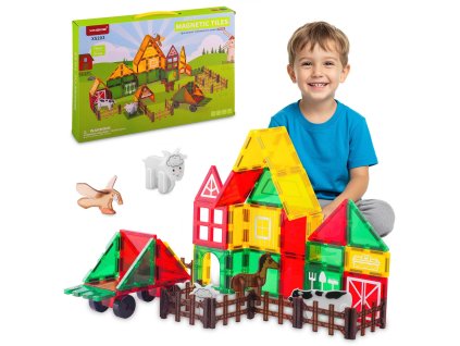 Edukativné magnetické stavebné kocky farma zvierat RK-781 Ricokids