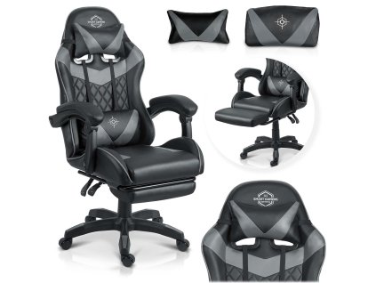 Herné kreslo Sofotel Draknor II čierno-sivé