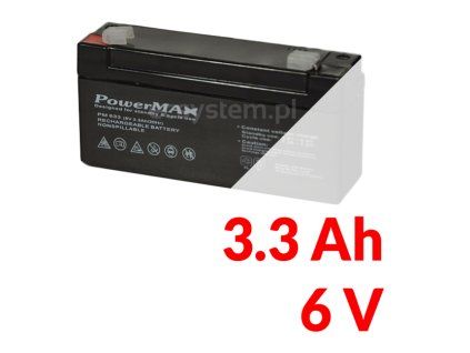 PM 633 - Akumulátor PowerMAX 3,3AH 6V - MaxBat