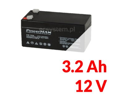 PM 1232 - Akumulátor PowerMAX 3,2Ah 12V - MaxBat