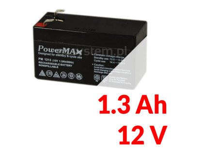 PM 1213 - Akumulátor PowerMAX 1,3Ah 12V - MaxBat
