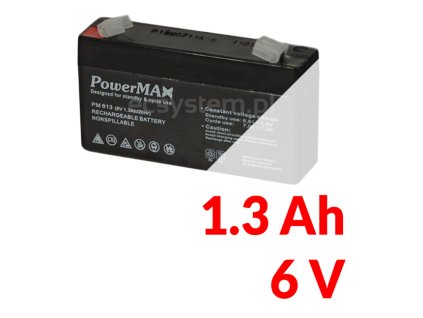 PM 613 - Akumulátor PowerMax 1,3Ah 6V - MaxBat