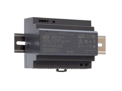 HDR-150-12 - Napájací zdroj na DIN lištu 12V, 11.3A, ochrany SCP, OLP, OVP - MEAN WELL