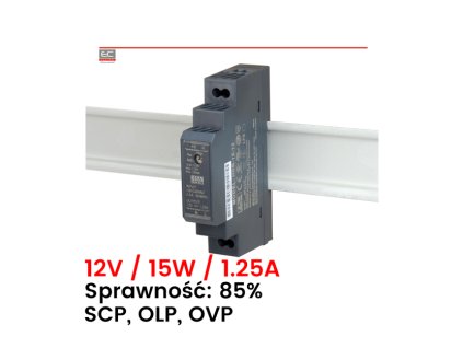 large HDR 12V 15W 1.25A 4