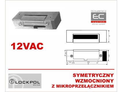 1560-12AC - Elektrický zámok 12VAC symetrický so snímačom, zosilnený - Lockpol