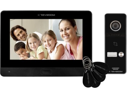 RM-T471HD BLACK/RC-411HD-C - Sada videotelefónu s RFID čítačkou, analógový, 2 Mpx, WiFi, LAN, microSD - Revizoom