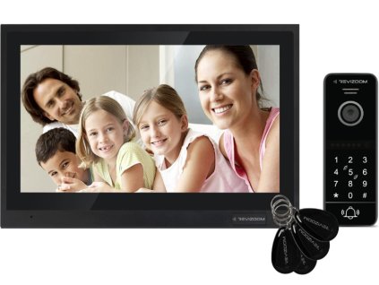 RM-T402HD BLACK/RC-411HD-CK - Sada videovrátnika s RFID čítačkou a numerickou klávesnicou, analógová, 2Mpx, WiFi, LAN, microSD - Revizoom