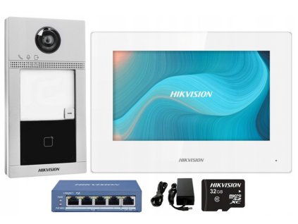 DS-KIS604-S-W - Súprava video vrátnik Villa IP, Mifare, PoE - Hikvision