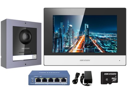 large ds kis602 zestaw wideodomofonowy ip kamera fisheye monitor 7 lcd wifi poe hikvision 6941264011637