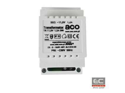 TR 11,5V 1,2A DIN - Transformátor do centrál CDN, INSPIRO alebo FAMILIO na DIN lištu 11,5V 1,2A - ACO