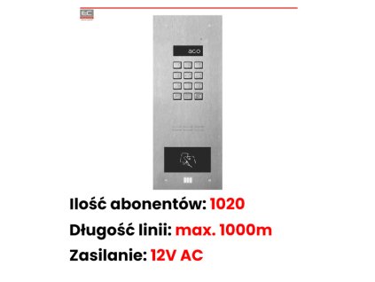 INSPIRO 2+ - Centrálna jednotka Master, bezdotyková čítačka, kódový zámok, 1020 miestností - ACO