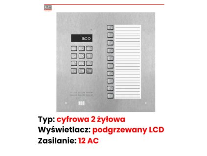 INSPIRO 18S+ - Centrálna Slave, kódový zámok, veľký opísaný zoznam, 10 tlačidiel - ACO