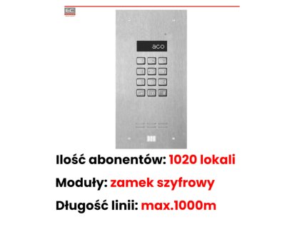 INSPIRO 1+ - Centrálna jednotka Master, kódový zámok, 1020 bytov - ACO