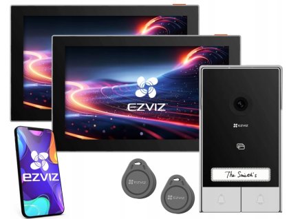 HP7 2-FAMILY - Videovrátnik IP 2-vodičový, WiFi, 2x Monitor LCD, čítačka príveskov - EZVIZ